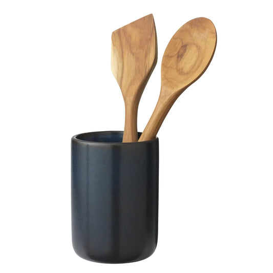 RAW Canister with Teak Spatula + Spoon - Midnight Blue