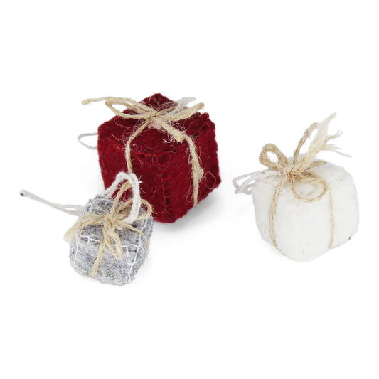 Felt Presents Ornament - Set of 3