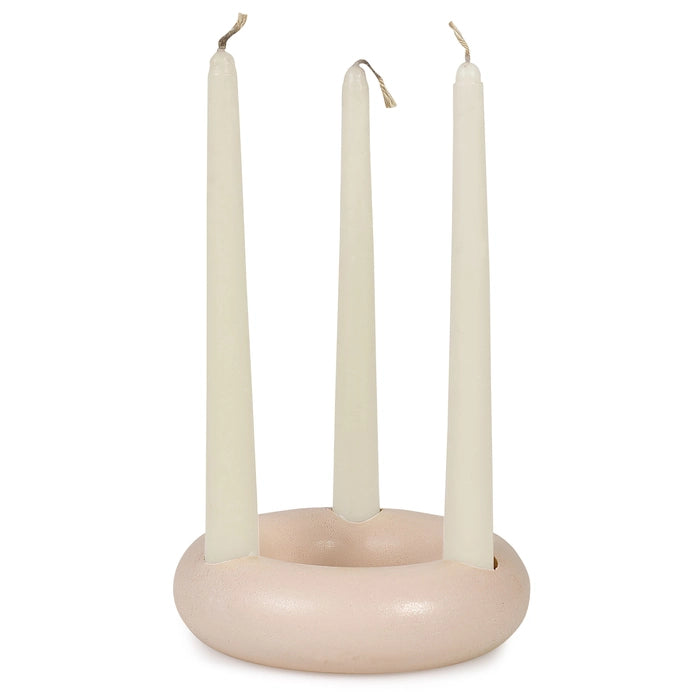 Nordic Donut Style Concrete Candle Holder - Blush