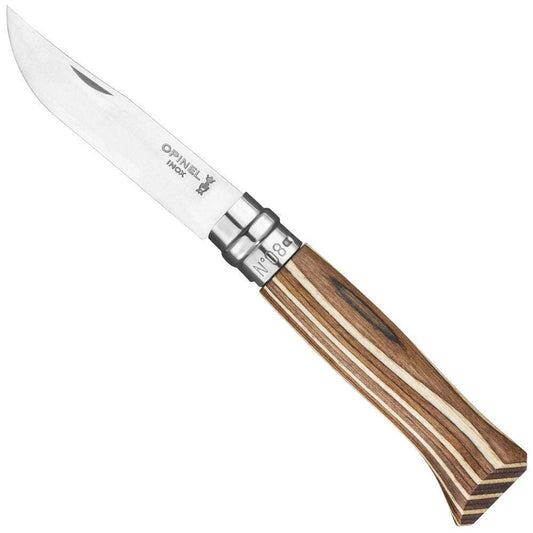 Opinel No.08 Laminated Repurposed Birch Editions - Brown