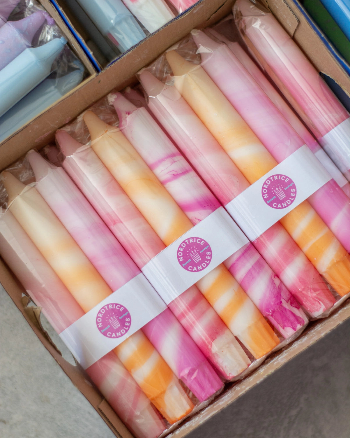 Taper Marble Sunset Candles - 3 Pack