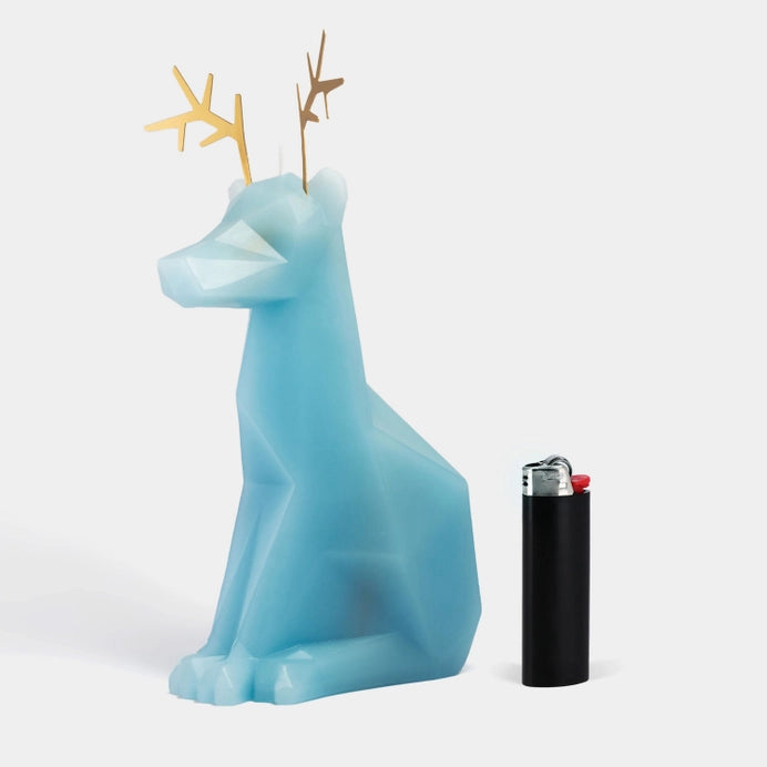 Pyropet Dyri Reindeer Skeleton Candle - Light Blue