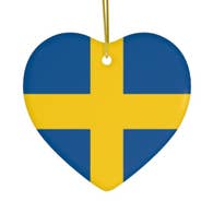 Heart Ornament - Swedish Flag