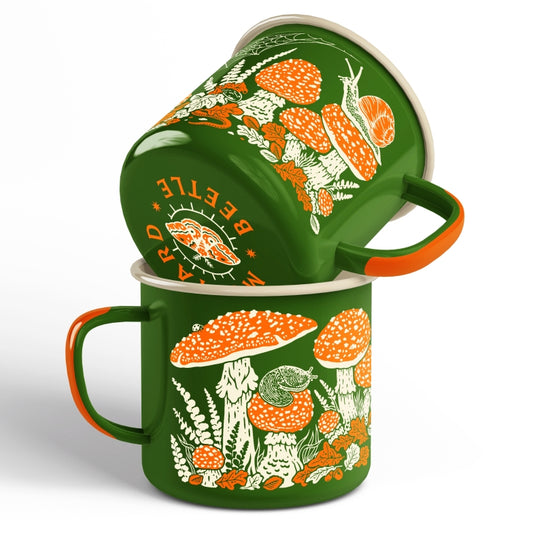 Toad & Mushrooms Enamel Camp Mug - Green