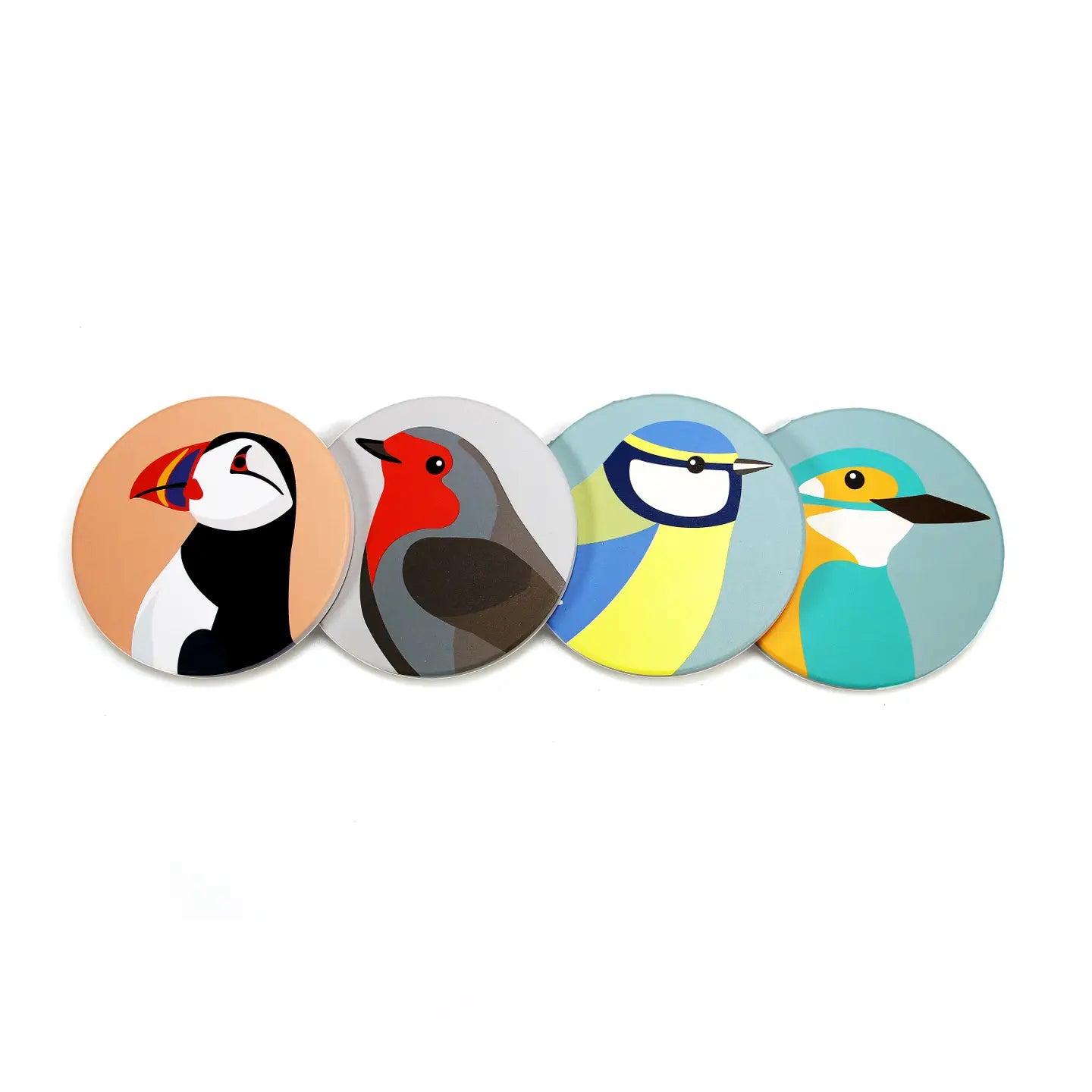 Set of 4 Ceramic Coasters - RSPB Coastal Birds