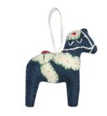 Felt Blue Dala Horse Ornament