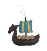 Felt Swedish Viking Ship Ornament