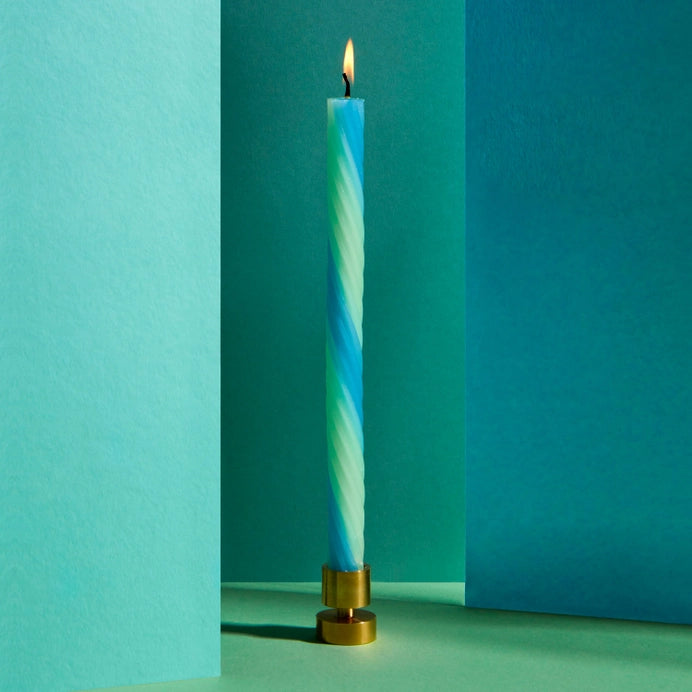 Rope Candle Sticks By Lex Pott - Mint & Light Blue (2 Pack)