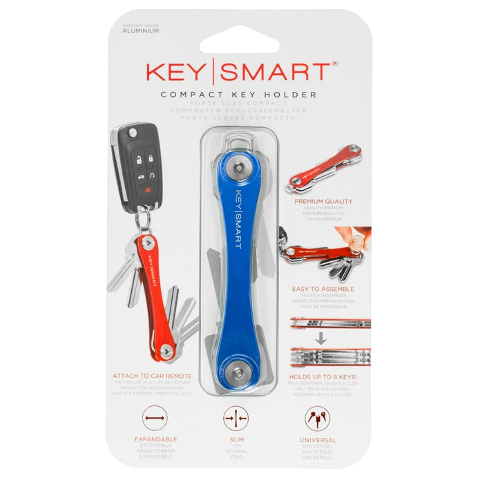 KeySmart Original Key Holder | Aluminum | Holds 8 Keys (Blue)