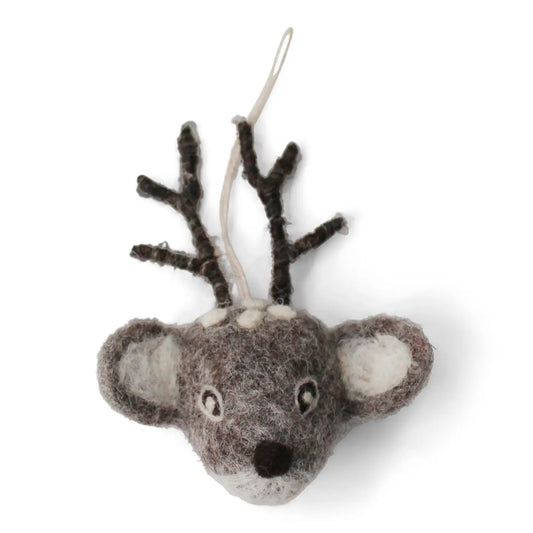 Felt Bambi Ornament - Grey