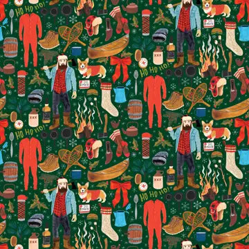 Winter Lumberjack Wrapping Paper Roll