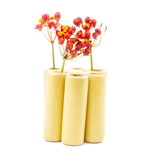 Puzzle Pooley Bud Vase - Yellow