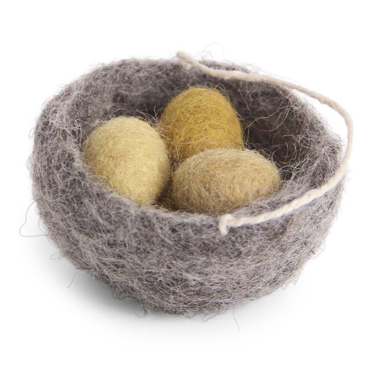 Felt Nest w/Yellow Eggs Ornament