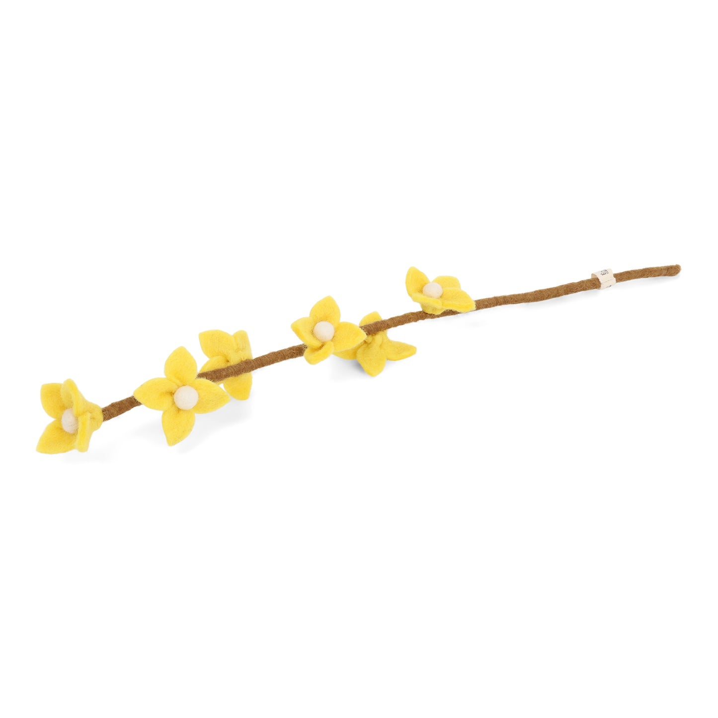 Felt Flowers on Stalk - Light Yellow