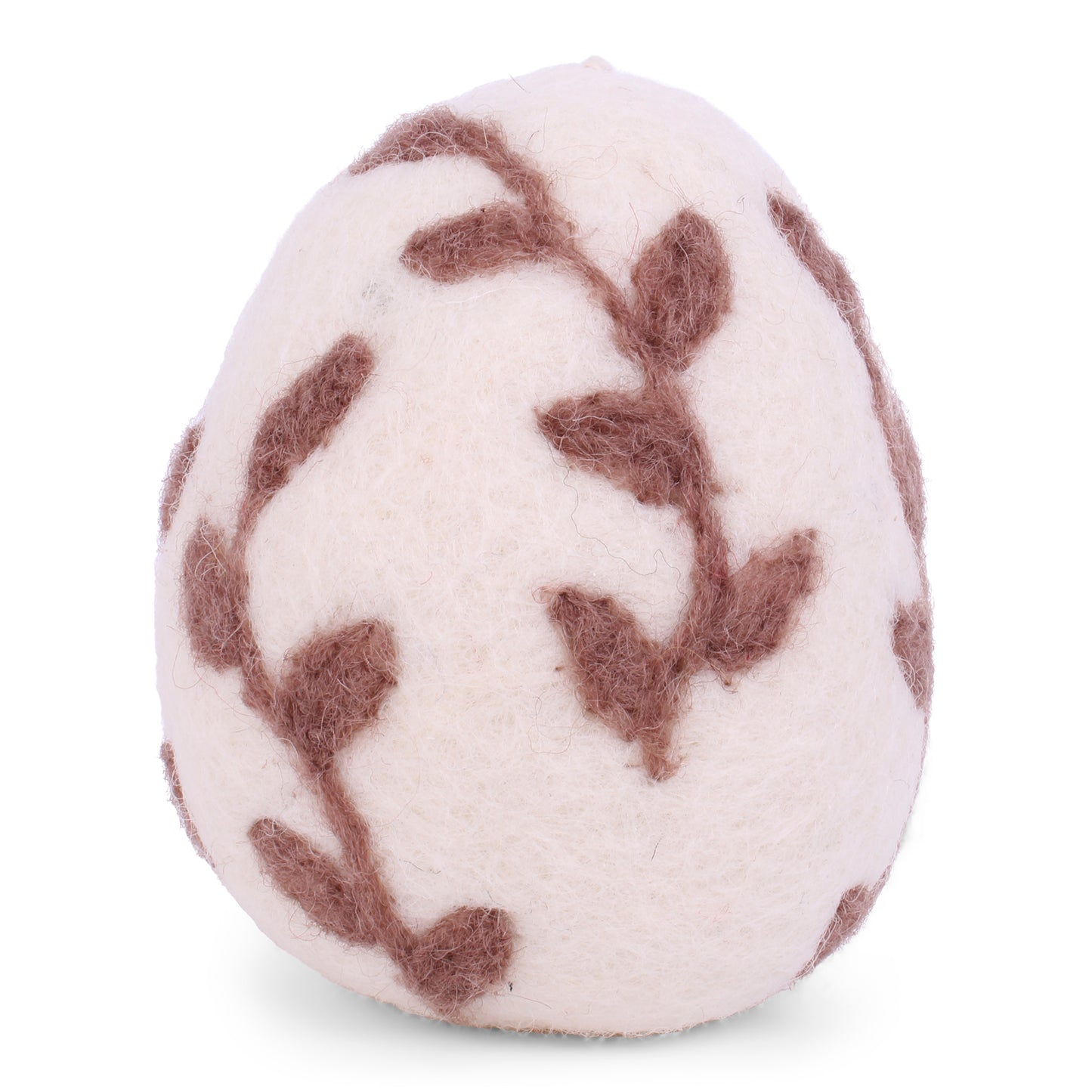 Felt Big Egg with Leaves Ornament - Lavender