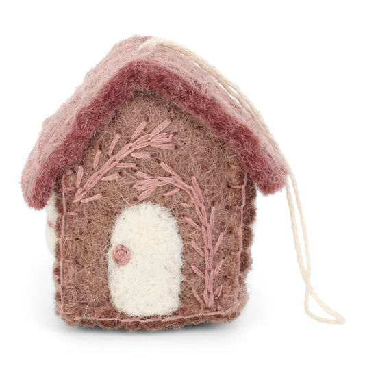 Felt Spring House Ornament - Plum