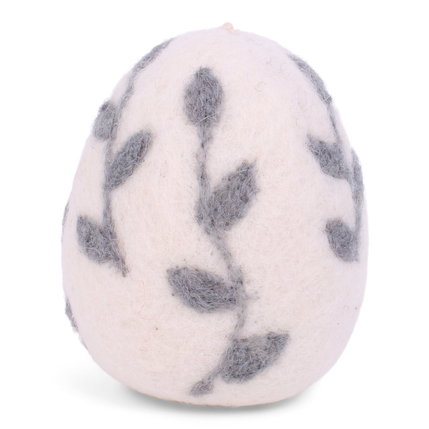 Felt Big Egg with Leaves Ornament - Blue