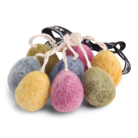 Felt Mini Egg Ornaments, Marble, Set of 8