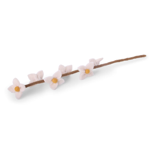 Felt Flowers on Stalk - White