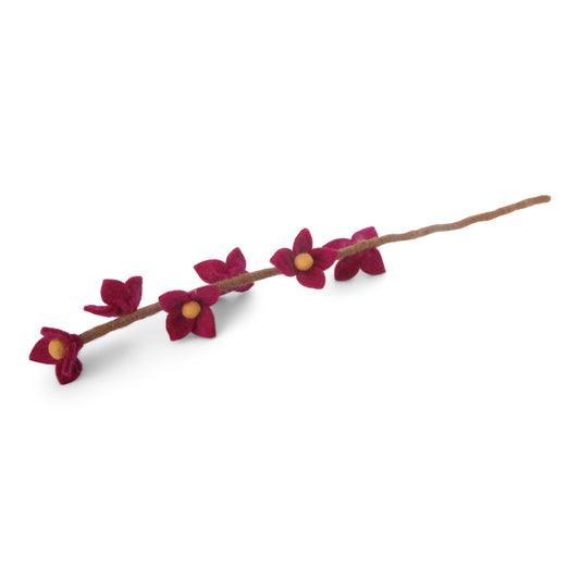 Felt Flowers on Stalk - Cerise