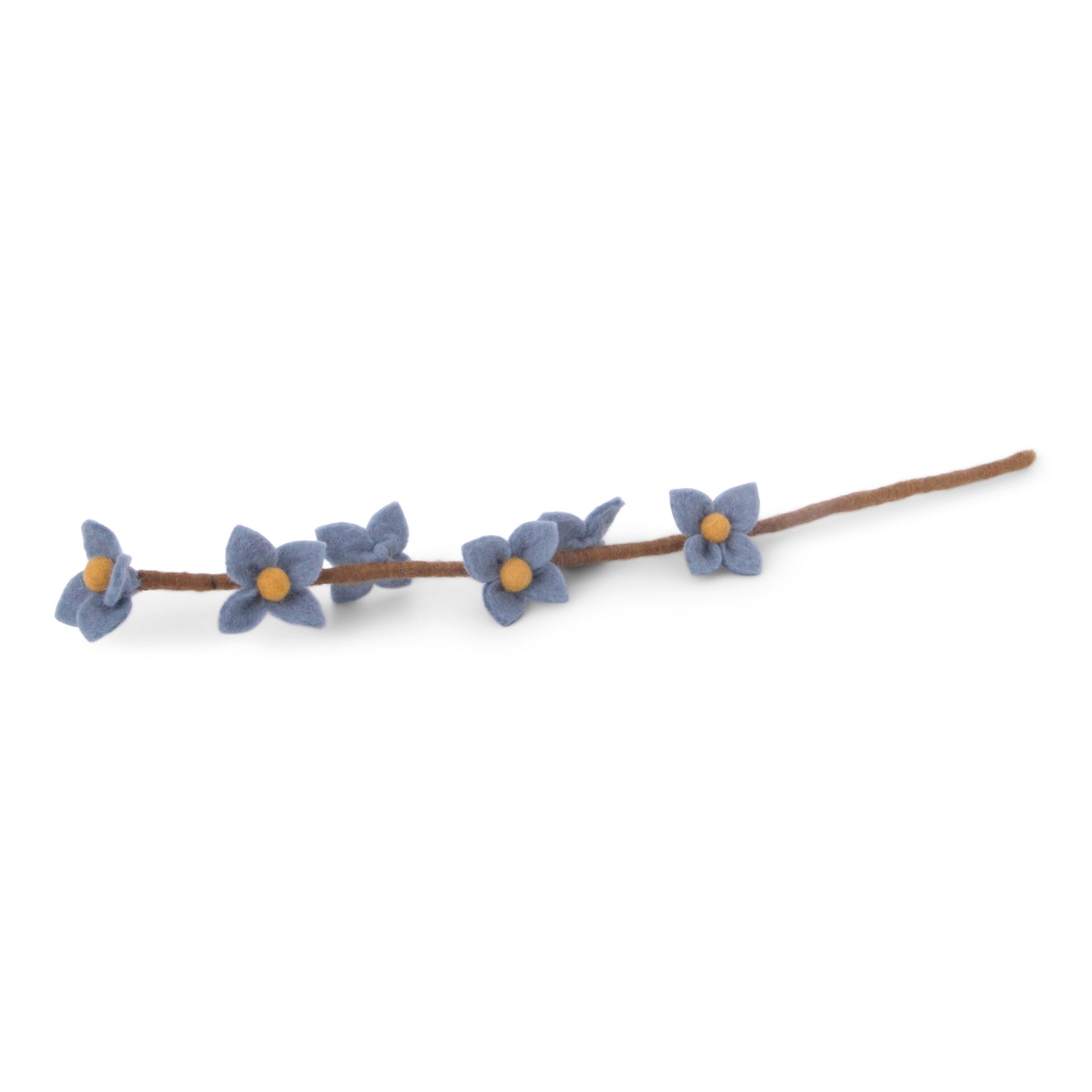 Felt Flowers on Stalk - Sea Blue