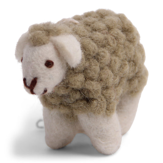 Felt Mini Sheep Ornament, Dusty Green