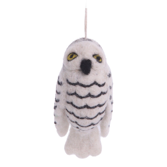 Felt Snow Owl Ornament