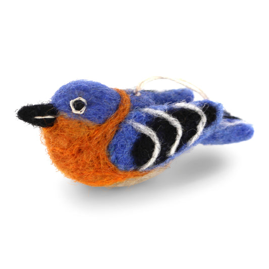 Felt Eastern Blue Bird Ornament