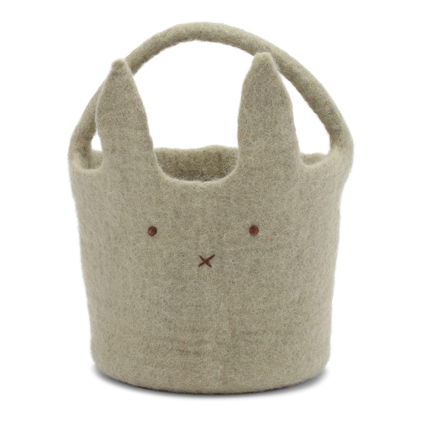 Felt Big Bunny Basket - Dusty Green