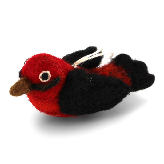 Felt Scarlet Tanager Ornament