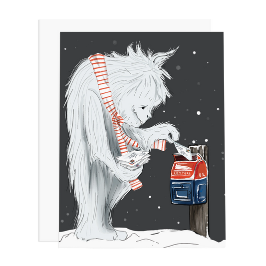 Greeting Cards - Yeti Sending Letters