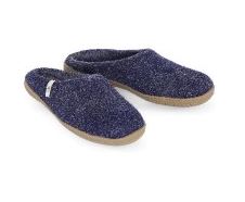 Slippers - Blue w/ Rubber Sole