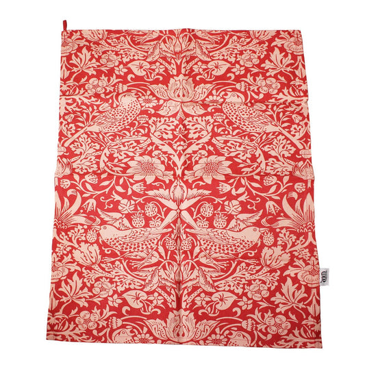 William Morris Tea Towel - Raspberry