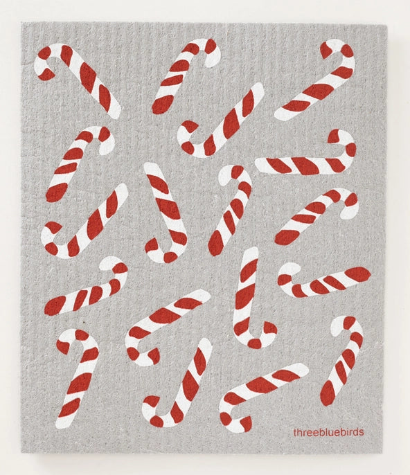 Swedish Dishcloth - Candy Canes