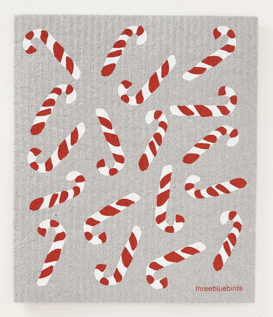 Swedish Dishcloth - Candy Canes