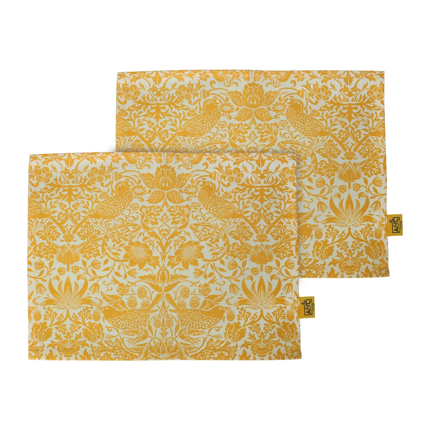 William Morris Yellow Recycled Cotton Placemat Napkins