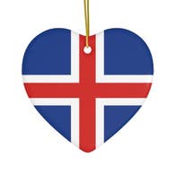 Heart Ornament - Icelandic Flag