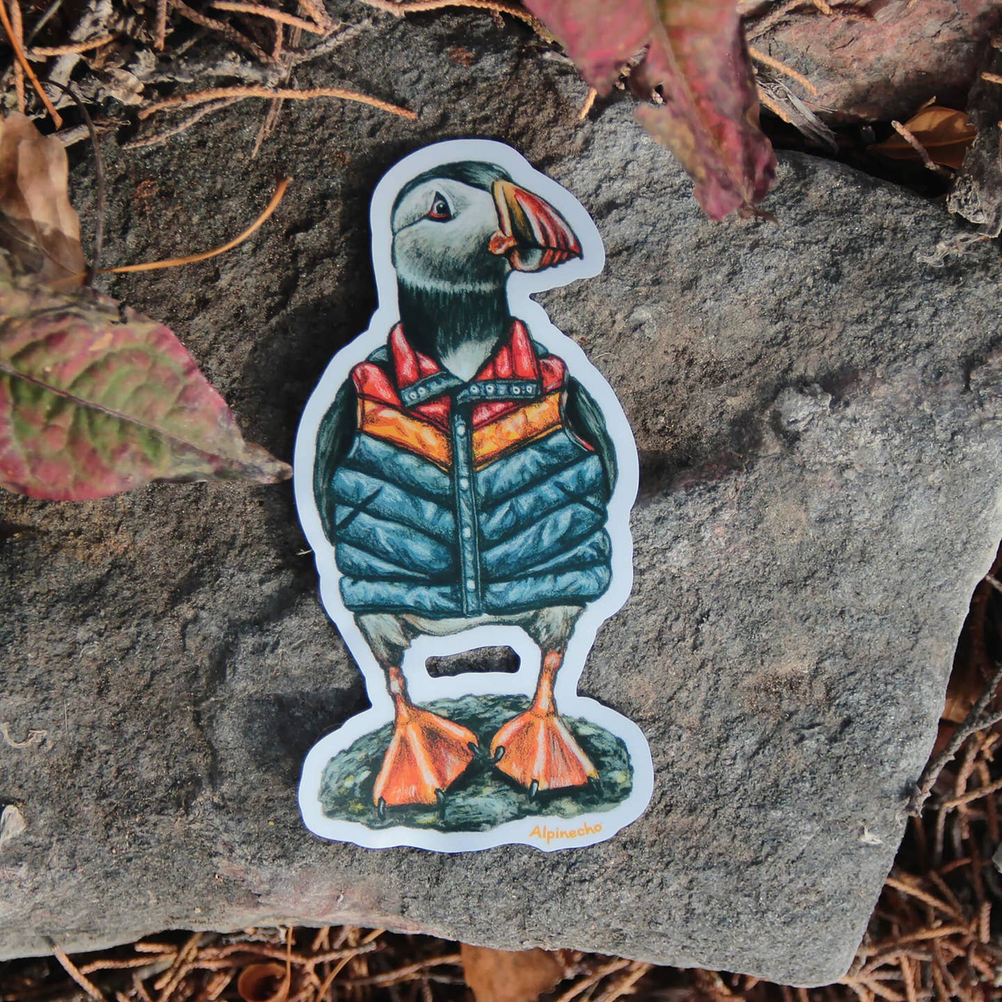 Puffin in a Puffer Sticker