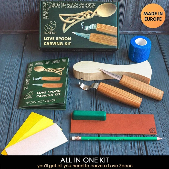 BeaverCraft DIY04 - Celtic Spoon Carving Kit-Complete Starter Whittling