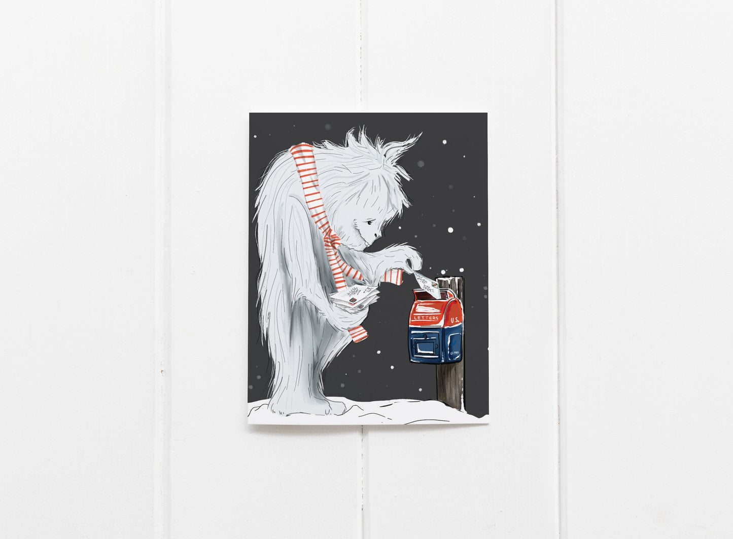 Greeting Cards - Yeti Sending Letters