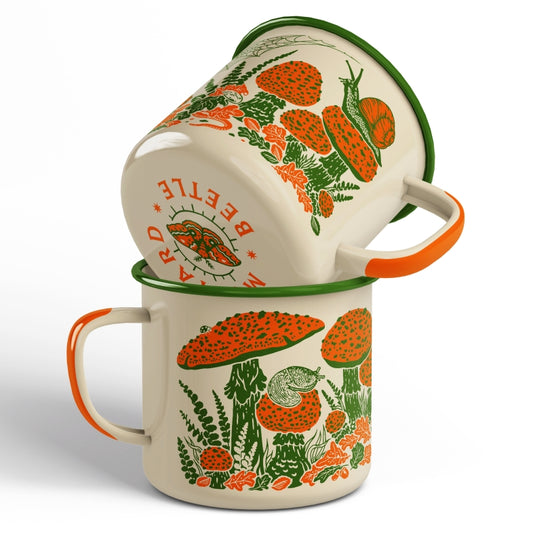 Toad & Mushrooms Enamel Camp Mug - Cream