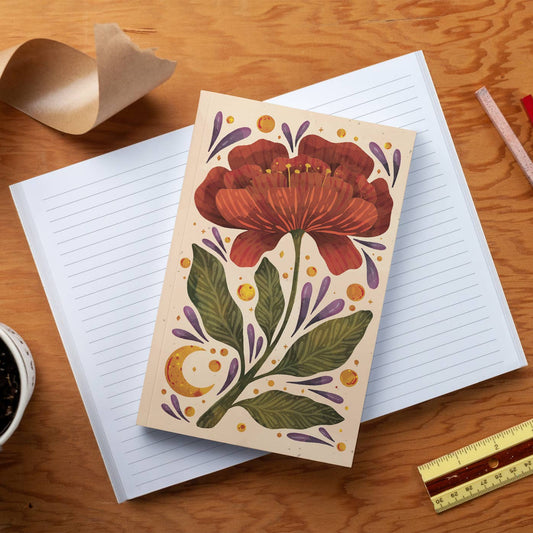 Burgundy Bloom Classic Layflat Notebook