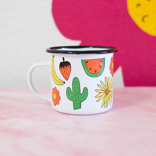 Fruits & Flowers Enamel Mug