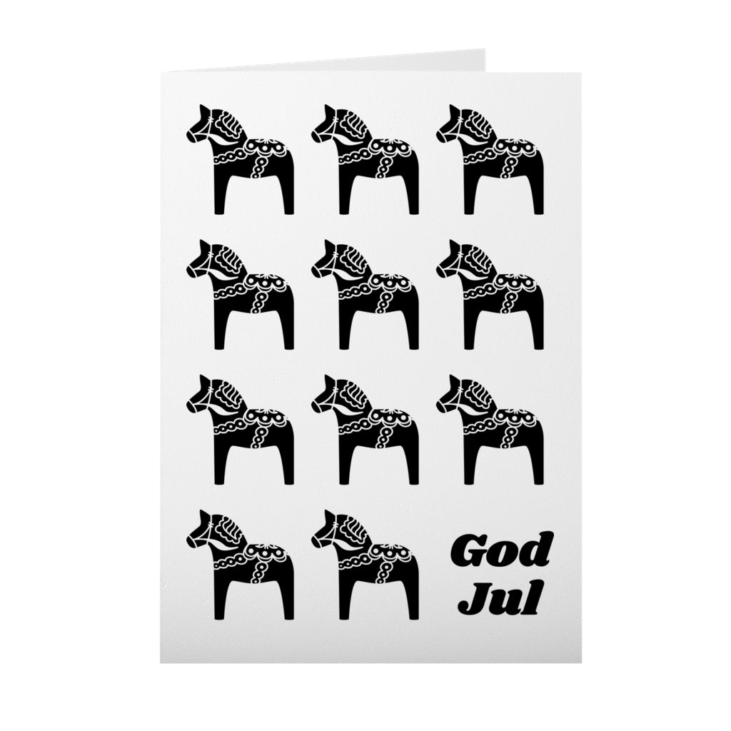 Dala Horse God Jul Holiday Card