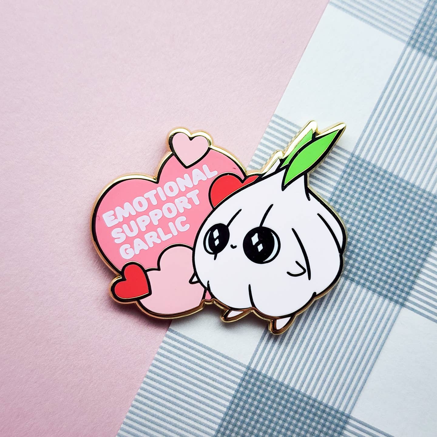 Emotional Support Garlic Enamel Pin