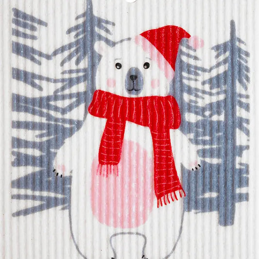 Swedish Dishcloth - Polar Bear with Scarf