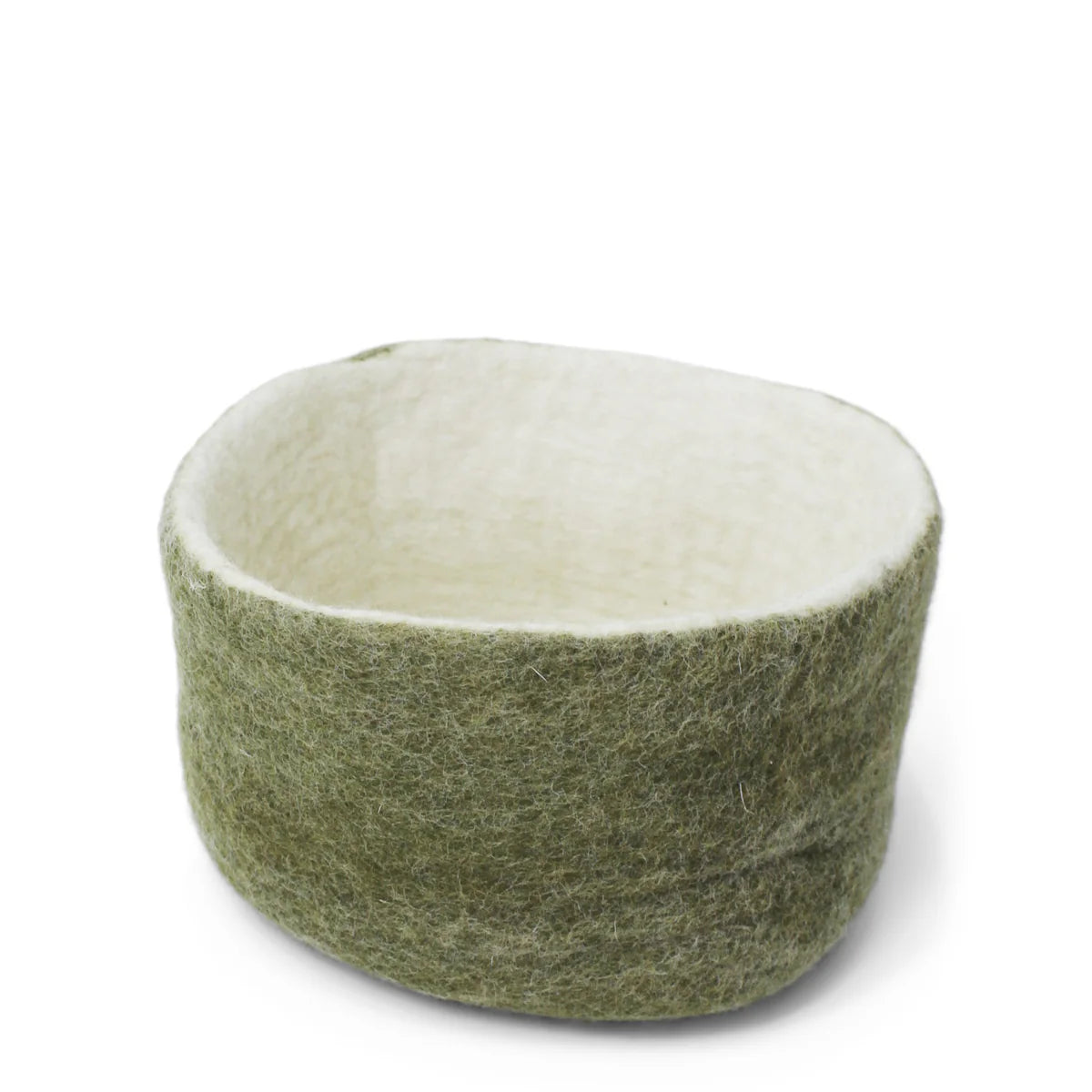 Felt Bowl - Pine Green/White