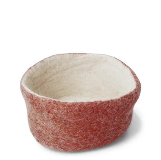Felt Bowl - Rusty Red/White