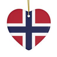 Heart Ornament - Norwegian Flag