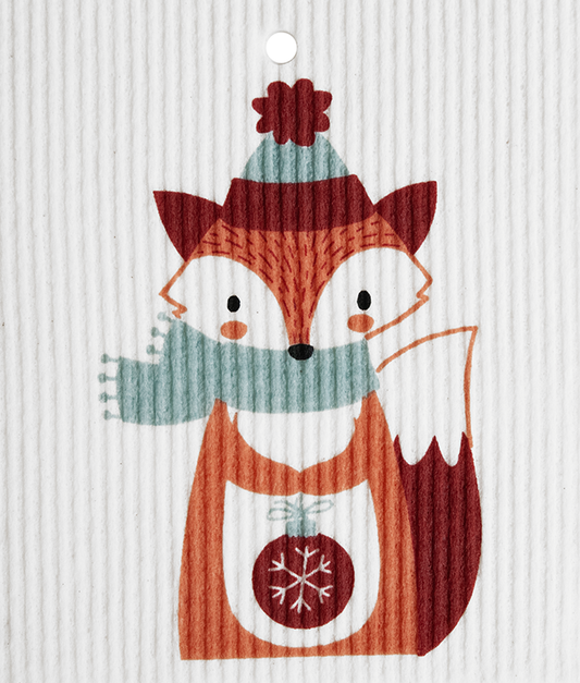 Swedish Dishcloth - Fox with Ornament